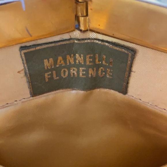 MANELLI FLORENCE Vintage snake skin clutch- pale yellow from ITALY - Picture 6 of 14